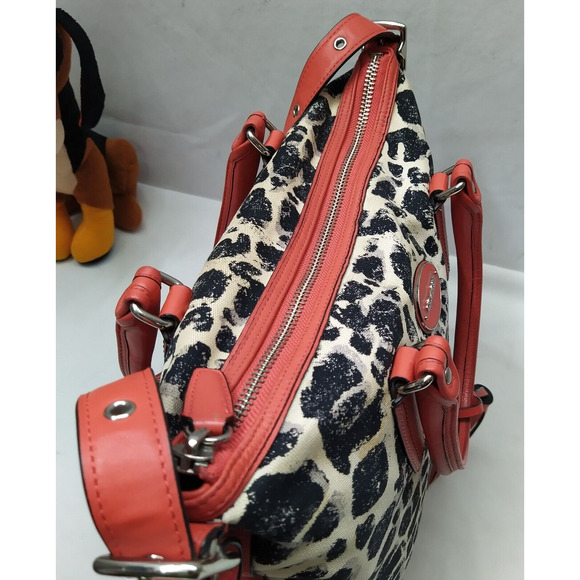 Coach Rory Multicolor Ocelot Cheetah Canvas Leather Trim Satchel Shoulder Bag - Picture 8 of 16